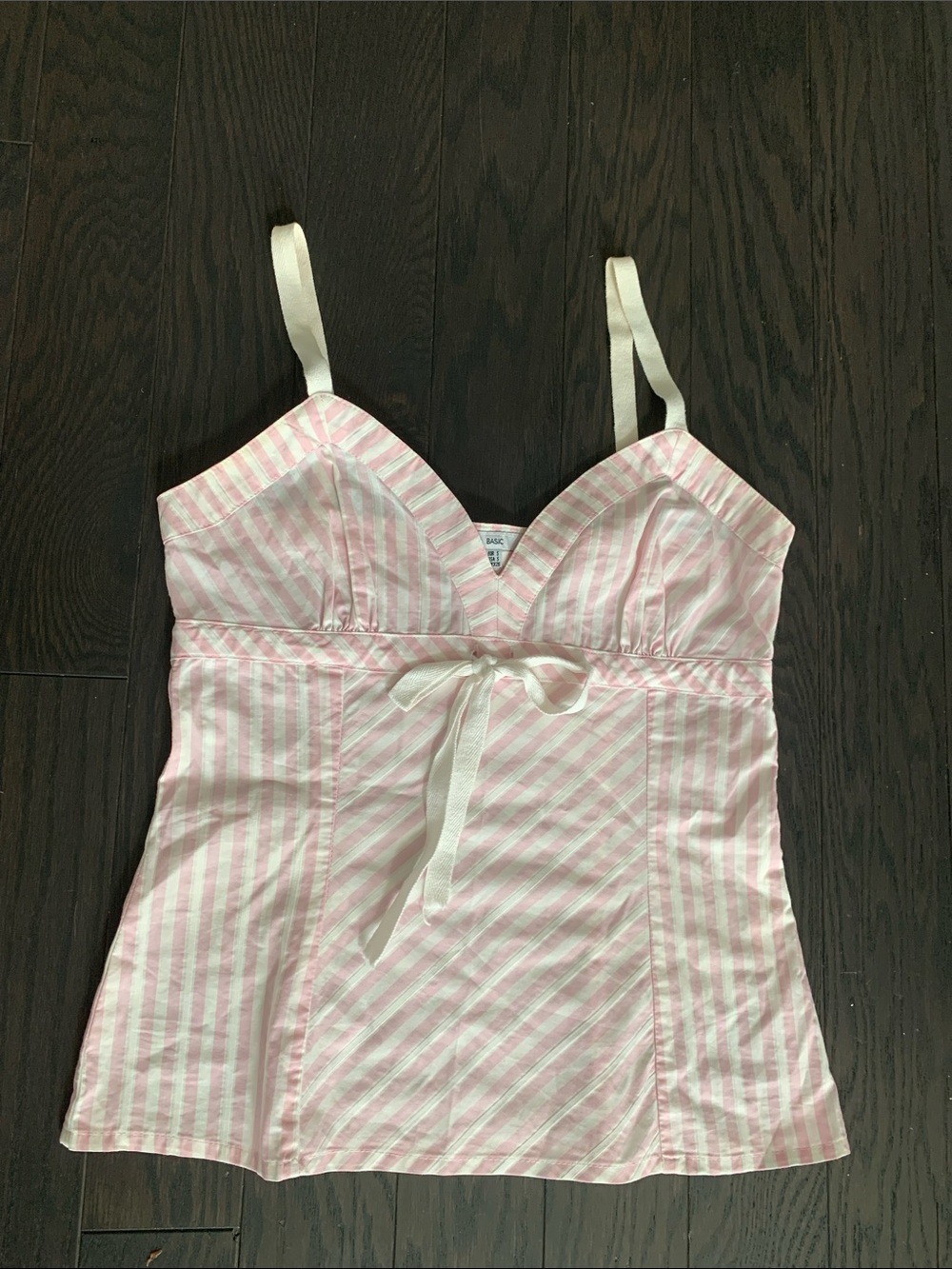 Zara Pink & White Striped Tie-Front Top - Picture 2 of 5